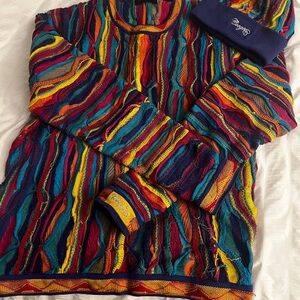 COOGI Colorful Striped Crewneck Sweater & Matching Hat